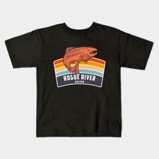 Rogue River Oregon Salmon Fishing Graphic Kids T-Shirt